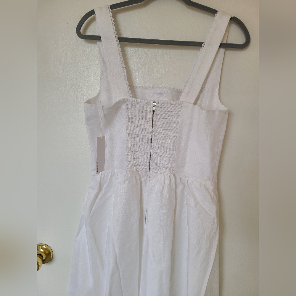 NWT Reformation Linen White Midi Dress - Picture 7 of 9